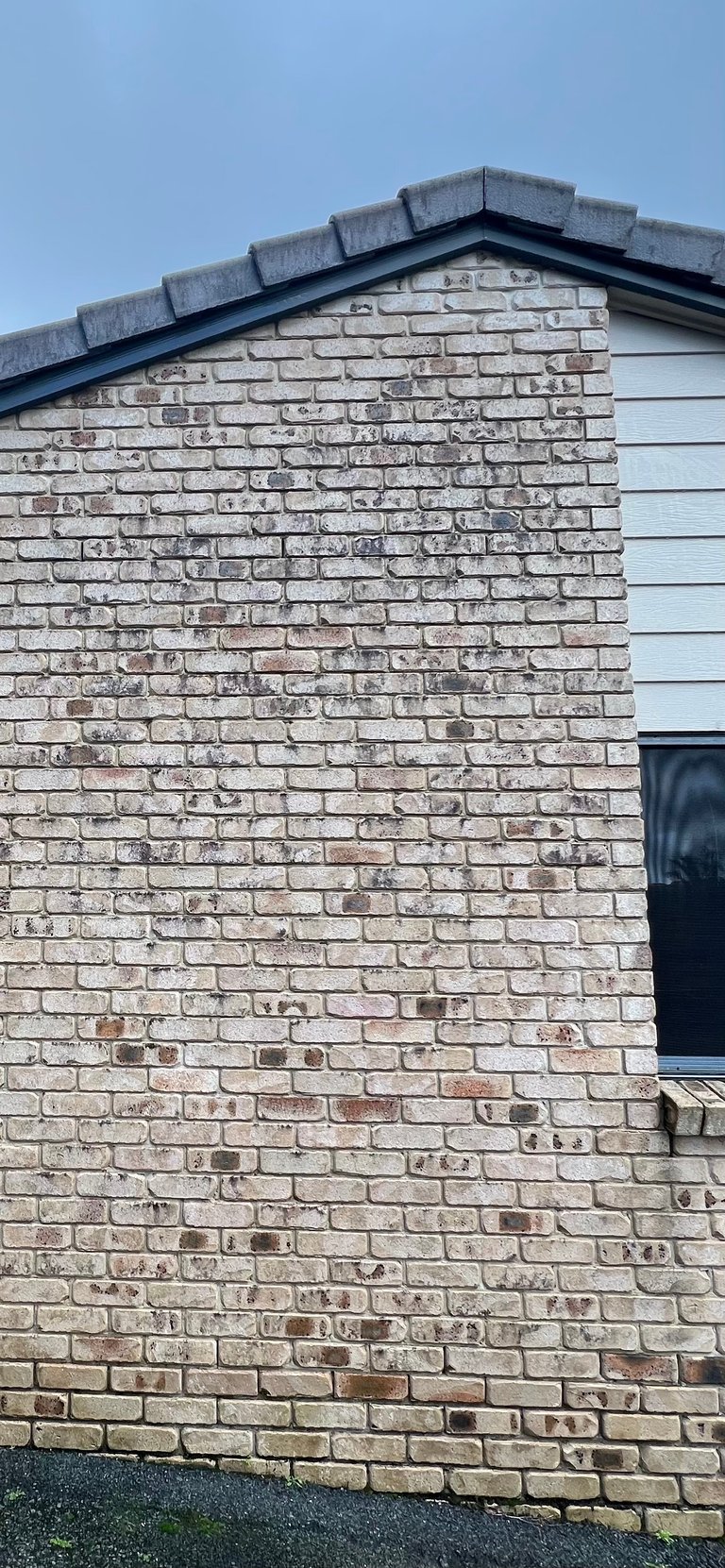 Modern brick building exterior after pressure cleaning