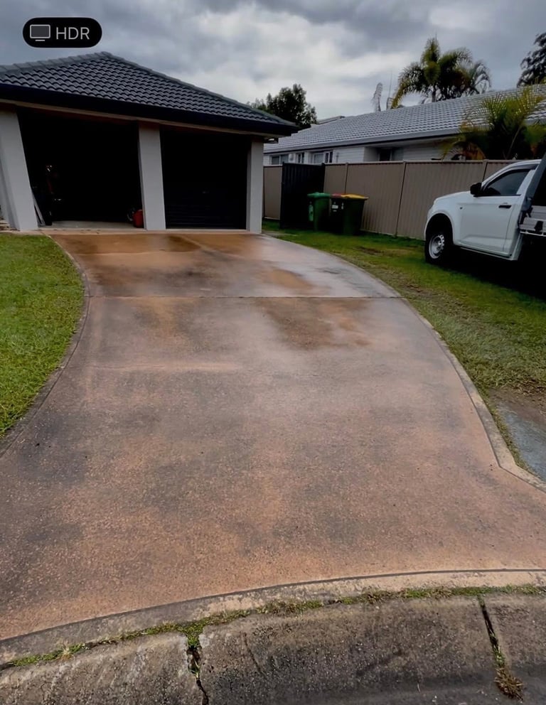 Residential home with clean driveway